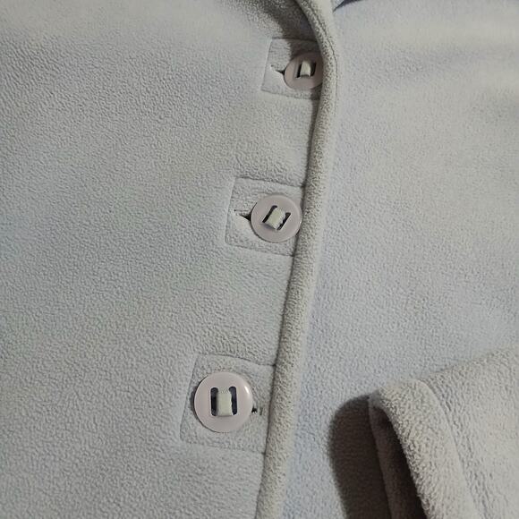 Talbots Petites Woman's S Periwinkle Lightweight Polar Fleece 3-Botton Jacket - Picture 4 of 16